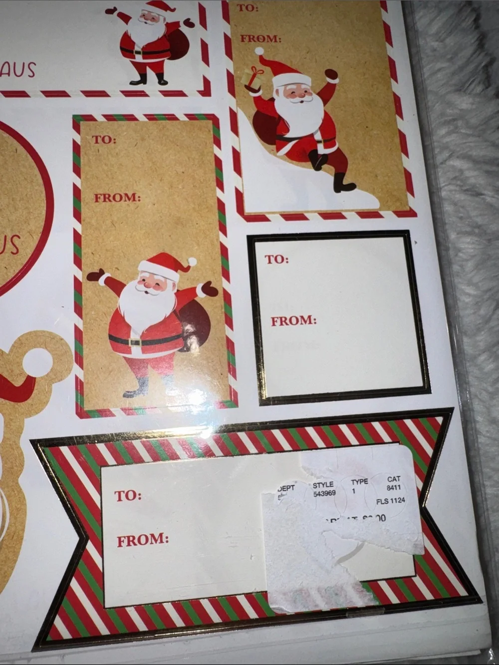 Sheffield Home Santa Claus Gift Labels Stickers - Red, Gold, White